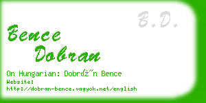 bence dobran business card